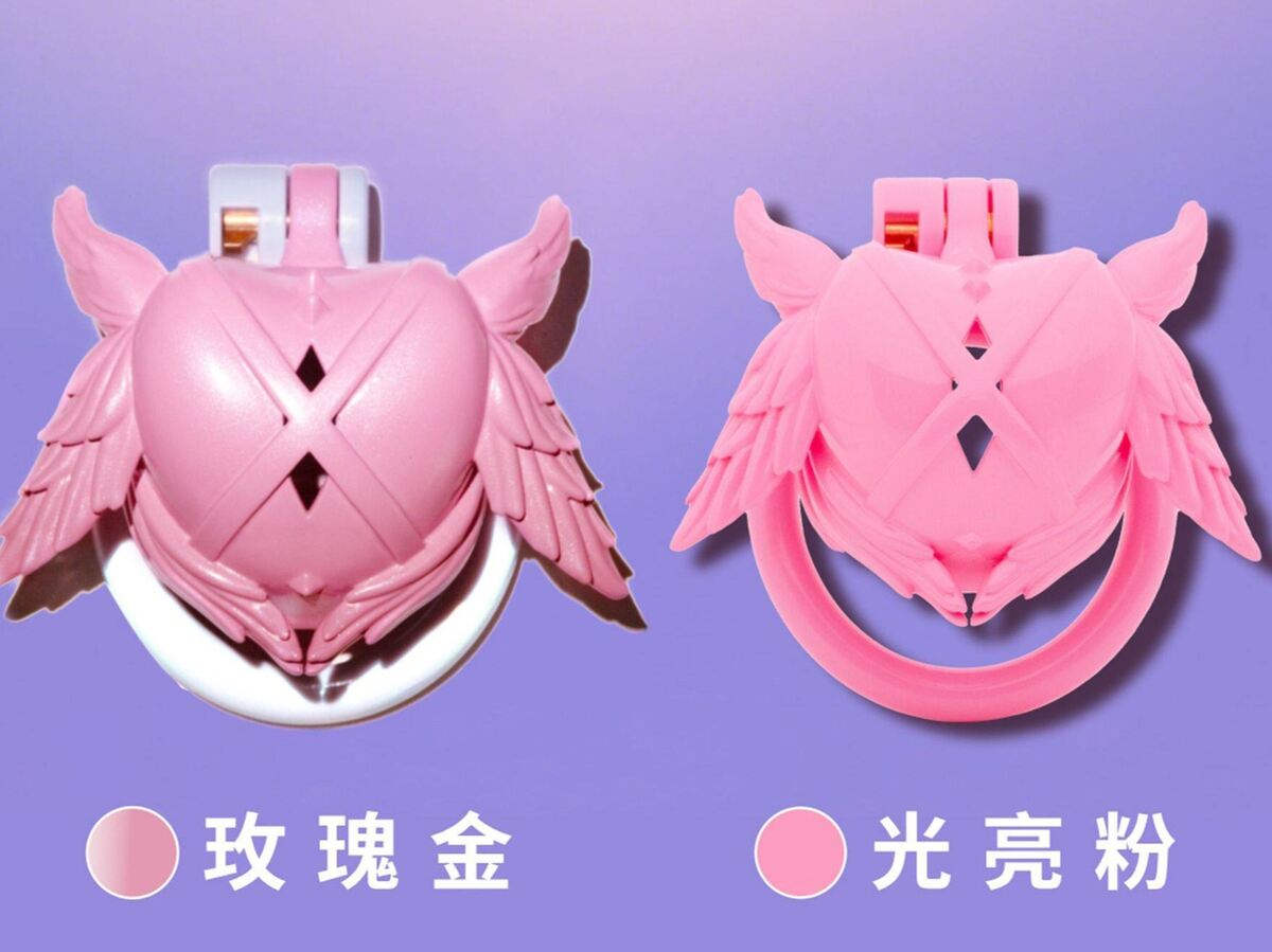 菊说天使之心贞操锁男cb锁贞洁3D树脂伪娘锁束缚锅盖