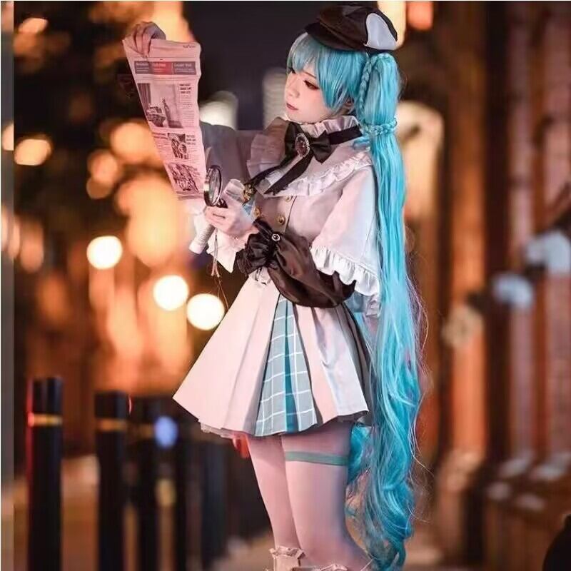 初音未来cos服少女侦探cosplay斗篷装MIKU女装二次元全套套装