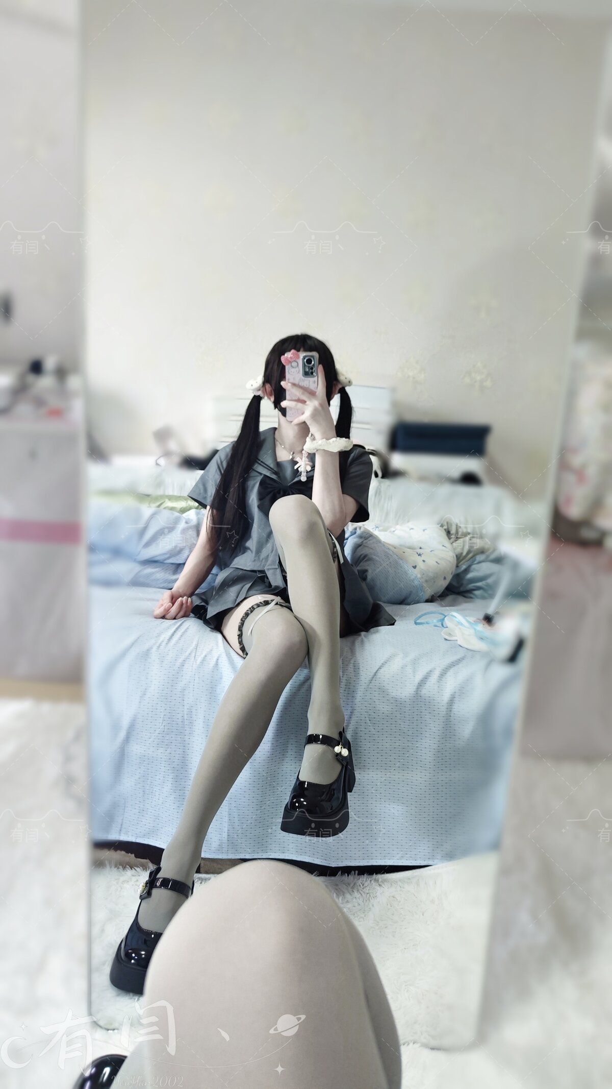 原创灰二本水手服日系正版k制服套装学院风校供春秋短长袖百褶裙
