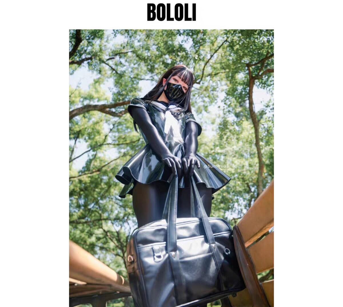 BOLOLI TEC日本进口镜面漆皮复古款JK制服套装kigurumi摄影会穿搭