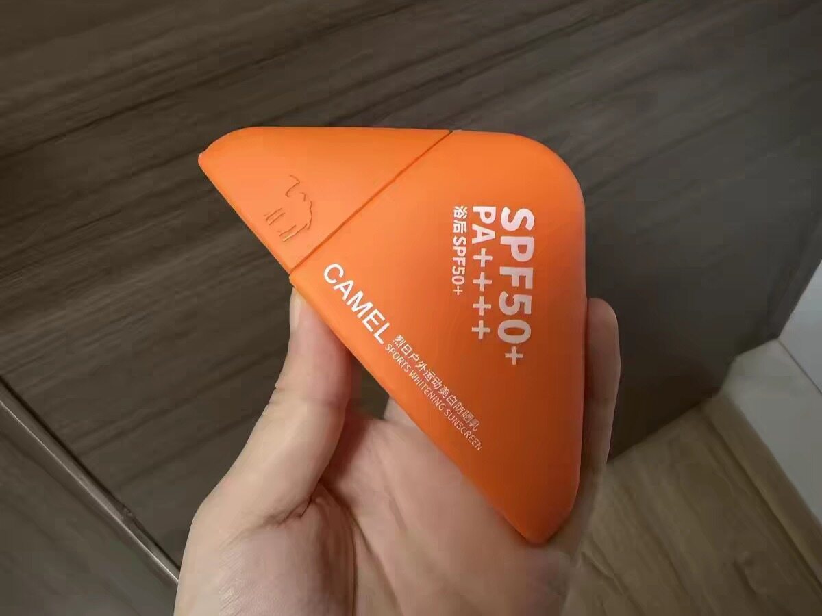 骆驼橙三角美白防晒霜户外高倍隔离遮瑕硬核防水防汗